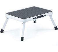 Unibos Single Step Stool Folding Steps Ladder Foldable Design - Ideal for Home Kitchen Garage Caravan (White)