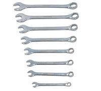 Unibos U&B Combination Spanner Set, Drop Forged and Chrome Plated Spanners 8 Piece Polished BSW/Whitworth Combination Spanners
