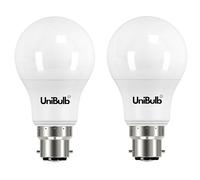 Unibulb B22 GLS Bayonet 7.3W Energy Efficient LED Light Bulb, 806 Lumens, 6500K Daylight, 60W Equivalent, 15,000hr Life, Dimmable, Pack of 2