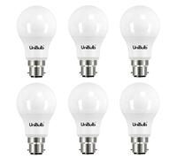 UniBulb BC / B22 / Bayonet 4.2W 470lm LED GLS Light Bulbs, 40W Equivalent, Warm White 2700K, Energy Saving Lightbulbs, 180° Wide Beam, Non-dimmable, Pack of 6