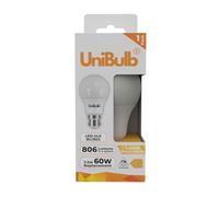 Unibulb BC / B22 / Bayonet, GLS, 7.3W LED Light Bulb, 806 Lumens, 3000K Warm White, Replaces 60W, Non-Dimmable, 25yr Lifespan (1)