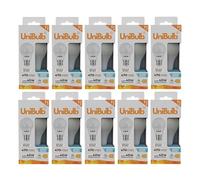 Unibulb BC/Bayonet / B22, 4.2W, 470lm, LED Light Bulbs, 40W Equivalent, Daylight 6500K, Replaces 40W, 180° Wide Beam, Non-dimmable, 25yr Lifespan (10)