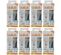 Unibulb BC/Bayonet / B22, 4.2W, 470lm, LED Light Bulbs, 40W Equivalent, Daylight 6500K, Replaces 40W, 180° Wide Beam, Non-dimmable, 25yr Lifespan (8)