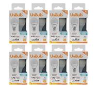 Unibulb E14 Energy Saving LED Light Bulb, Small Edison Screw (SES), 4.2W, 470lm, 40W Equivalent, Daylight 6500K, Golf Ball Bulb, P45, 220-240V, Non-Dimmable, 25,000hr lifespan, Pack of 8