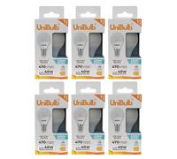 Unibulb E14 Energy Saving LED Light Bulb, Small Edison Screw (SES), 4.2W, 470lm, Replaces 40W, Daylight 6500K, Golf Ball Bulb, P45, 220-240V, Non-Dimmable, 25,000hr lifespan (6)