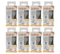 Unibulb E14 LED Light Bulb, Small Edison Screw (SES) 4.2W 470lm, Replaces 40W, Warm White 3000K, Golf Ball Bulb (P45), Energy Saving LED, 220-240V, Non-Dimmable, 25yr lifespan (8)