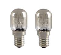 Unibulb E14 SES Halogen Fridge Light Bulbs, 60 Lumens, 15W, 2800K Warm White, Dimmable, Pack of 2