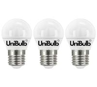 Unibulb E27 Edison Screw (ES) 4.2W Energy Efficient LED Golf Light Bulb, 470 Lumens, 6500K Daylight, 40W Equivalent, 15,000hr Life, Non-Dimmable, Pack of 3