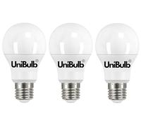 Unibulb E27 Edison Screw (ES) 4.2W Energy Efficient LED Light Bulb, 470 Lumens, 2700K Warm White, 40W Equivalent, 15,000hr Life, Non-Dimmable, Pack of 3