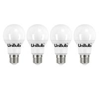 Unibulb E27 Edison Screw (ES) 4.2W Energy Efficient LED Light Bulb, 470 Lumens, 2700K Warm White, 40W Equivalent, 15,000hr Life, Non-Dimmable, Pack of 4