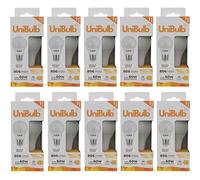 Unibulb E27 Edison Screw (ES) 7.3W LED Light Bulb, 806 Lumens, 2700K Warm White, Replaces 60W, Non-Dimmable, 25yr Lifespan (10)