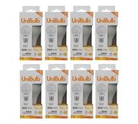 Unibulb E27 Edison Screw (ES) 7.3W LED Light Bulb, 806 Lumens, 2700K Warm White, Replaces 60W, Non-Dimmable, 25yr Lifespan (8)