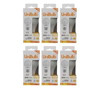 Unibulb E27 Edison Screw (ES) 7.3W LED Light Bulb, 806 Lumens, 2700K Warm White, Replaces 60W, Non-Dimmable, 25yr Lifespan (6)