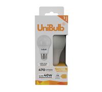 Unibulb E27 Edison Screw (ES) LED Light Bulb, 470 Lumens, 4.2W, 2700K Warm White, Replaces 40W, 25yr Lifespan, Non-Dimmable (1)
