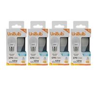 Unibulb E27 Edison Screw (ES) LED Light Bulb, 470 Lumens, 4.2W, Replaces 40W, 6500K Daylight, Non-Dimmable, 25yr Lifespan (4)