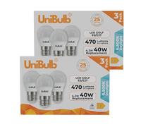 Unibulb E27 Edison Screw (ES) LED Light Bulb, 470 Lumens, 4.2W, Replaces 40W, 6500K Daylight, Non-Dimmable, 25yr Lifespan (6)