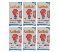 Unibulb Fireglow Red Light Bulb, 60W, GLS B22 Bayonet, 130 Lumens, 1000K Candlelight, Dimmable (6)