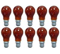 Unibulb Fireglow Red Light Bulbs, 40W, GLS B22 Bayonet, 390 Lumens, Dimmable, Pack of 10