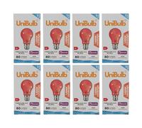 Unibulb Fireglow Red Light Bulbs, 40W, GLS BC B22 Bayonet, 1000K Candlelight, Dimmable (8)