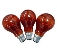 Unibulb Fireglow Red Light Bulbs, 60W, GLS BC B22 Bayonet, 710 Lumens, Dimmable, Pack of 3
