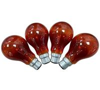 Unibulb Fireglow Red Light Bulbs, 60W, GLS BC B22 Bayonet, 710 Lumens, Dimmable, Pack of 4
