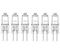 Unibulb G4 Halogen Light Bulb, 200 lumens, 20W, 2 Pin Base, 2800K (Warm White), 300℃ Heat Tolerant Oven/Microwave Capsule, 2000hr Life, Dimmable, Pack of 6