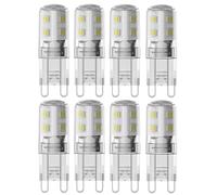 Unibulb G9 LED Light Bulbs, 200 Lumens, 1.8W (20W Halogen Equivalent), Daylight (6500k), 220-240V, Bi-Pin Base Energy Saving, T3, Pack of 8