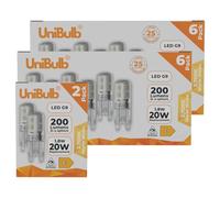 Unibulb G9 LED Light Bulbs, 200 Lumens, 1.8W (20W Halogen Equivalent), Warm White (2700k), 220-240V, Bi-Pin Base Energy Saving, T3, 25,000hr lifespan (14)