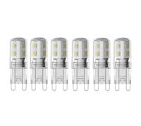 Unibulb G9 LED Light Bulbs, 470 Lumens, 4.2W (40W Halogen Equivalent), Daylight (6500k), 220-240V, Bi-Pin Base Energy Saving, T3, Pack of 6