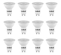 Unibulb GU10 3.6W Energy Efficient LED Spotlight/Downlight Light Bulb, 345 Lumens, 3000K Warm White, 50W Equivalent, 15,000hr Life, Non-Dimmable, Pack of 12