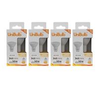 Unibulb GU10 3.6W Energy Efficient LED Spotlight/Downlight Light Bulb, 345 Lumens, 3000K Warm White, 50W Equivalent, 15,000hr Life, Non-Dimmable, Pack of 4