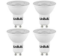 Unibulb GU10 3.6W Energy Efficient LED Spotlight Light Bulb, 345 Lumens, 3000K Warm White, 50W Equivalent, 15,000hr Life, Dimmable, Pack of 4