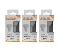 Unibulb GU10 3.6W Energy Efficient LED Spotlight Light Bulb, 345 Lumens, 4000K Cool White, 50W Equivalent, 15,000hr Life, Non-Dimmable, Pack of 3