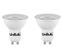 Unibulb GU10 3.6W Energy Efficient LED Spotlight Light Bulb, 345 Lumens, 6500K Daylight, 50W Equivalent, 15,000hr Life, Non-Dimmable, Pack of 2