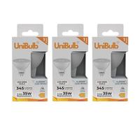 Unibulb GU5.3 MR16 3.4W Energy Efficient LED Spotlight Downlight Ceiling Light Bulb, 345 Lumens, 4000K Cool White, 35W Equivalent, 25,000hr Lifespan, 12V, Non-Dimmable (3)