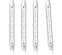 Unibulb Halogen Floodlight Light Bulb R7S J118 118mm Linear 2250 lumens 120W 2900K (Warm White) Dimmable - Pack of 4