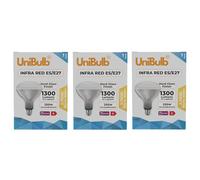 Unibulb Infra-Red Heater Lamp E27 Edison Screw (ES) 1300 Lumens 250W Heat Lamp Light Bulb, 2700k Warm White, Hard Glass Finish, Dimmable (3)