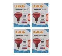 Unibulb Infra-Red Heater Lamp E27 (ES) 300 Lumens, 250W Heat Lamp Light Bulb, Ruby Red Finish, 1000k Candlelight, Hard Glass, Edison Screw, Dimmable (4)