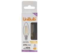 Unibulb Led Filament Candle E14 (Ses) 470Lm 4W (Replaces 40W) 2700K (Warm White) Light Bulb - Pack Of 1