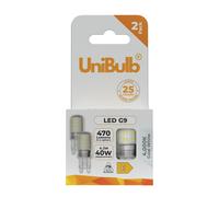UniBulb LED G9 470lm 4.2W 4000K (Cool White) Light Bulb - Pack of 2