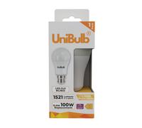 Unibulb Led Gls B22 Bayonet Cap (Bc) 1521Lm 12.6W (Replaces 100W) 2700K (Warm White) Dimmable Light Bulb - Pack Of 1