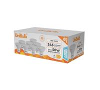 Unibulb LED GU10 3.6W LED Spotlight/Downlight Bulb, 345 lumens, 6500K Daylight, 50W Equivalent, 25,000hr Life, Non-Dimmable, Pack of 8
