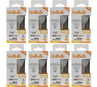 Unibulb Led Mr16 Gu5.3 345Lm 3.4W (Replaces 35W) 3000K (Warm White) Downlight Spot Light Bulb - Pack Of 8