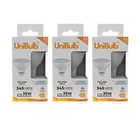 Unibulb Led Mr16 Gu5.3 345Lm 3.4W (Replaces 35W) 4000K (Cool White) Downlight Spot Light Bulb - Pack Of 3