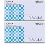 Unicare Nitrile Powder Free Examination Gloves Medium 100 Pack X 2
