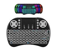 Unicavu Mini 2.4G Wireless Multimedia Keyboard Trackpad with Backlit, Rechargeable Bluetooth Mouse Combo, Portable Handheld Remote for Android TV Box Windows KODI HTPC PC Laptop