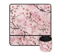 UNICEU Butterfly Cherry Blossom Print Sewing Machine Mat for Table Water-resistant Waterproof Sewing Machine Pad with 4 Pockets Home Decor