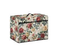 UNICEU Rose Print Sewing Machine Cover Dust Cover Easy Cleaning Dust Protection Lightweight Washable with Pockets Suitable for Most Standard Sewing Machine