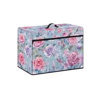 UNICEU Rose Print Sewing Machine Cover with Storage Pockets Portable Zipper Dust Protective Cover Dust Protection for Most Standard Sewing Machines and Accessories