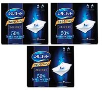 Unicharm Silcot Uruuru Sponge Facial Cotton 40 Sheets per Pack Made in Japan ([3 Packs])